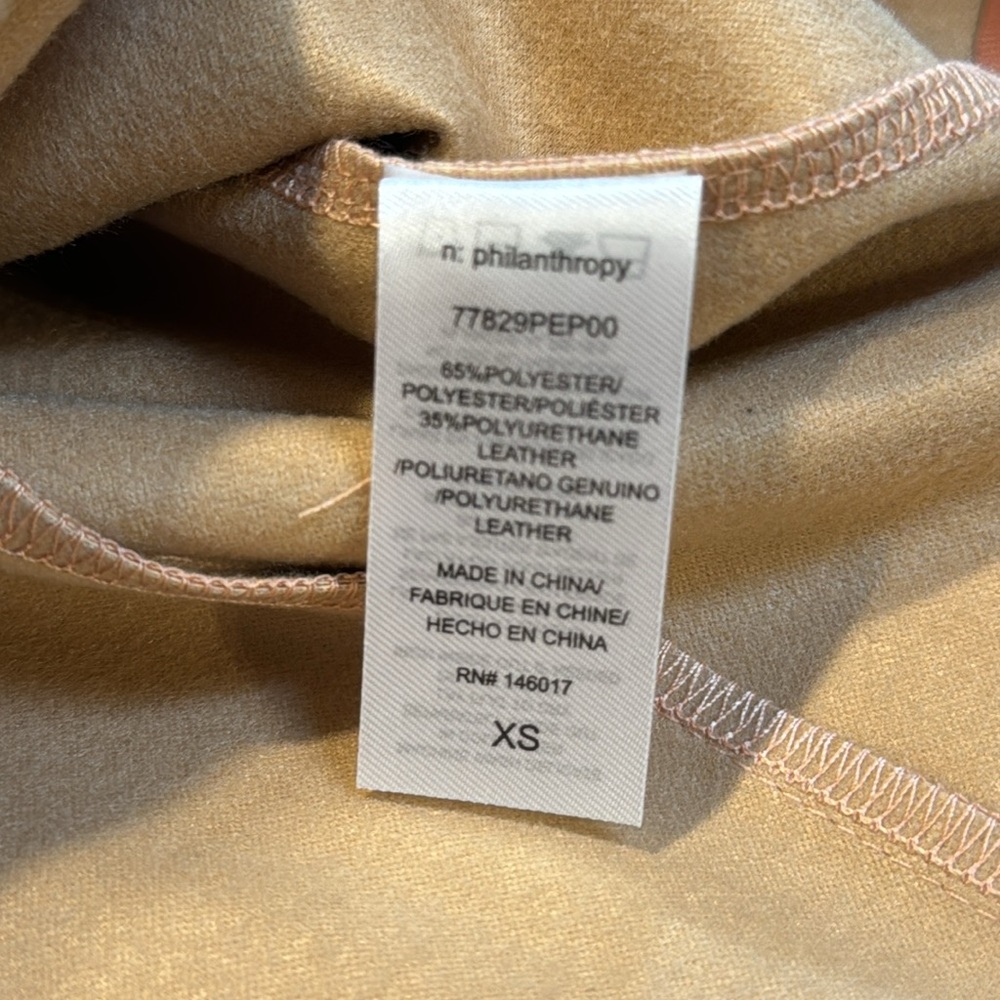 n:PHILANTHROPY Nuevo Vegan Leather Mini Dress Camel XS NWT - Picture 11 of 13